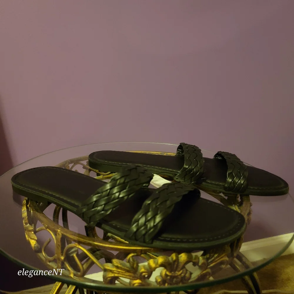 Gap Braided Double Strap Black Slide Sandals Sz: 9.5 NWT - Picture 5 of 8